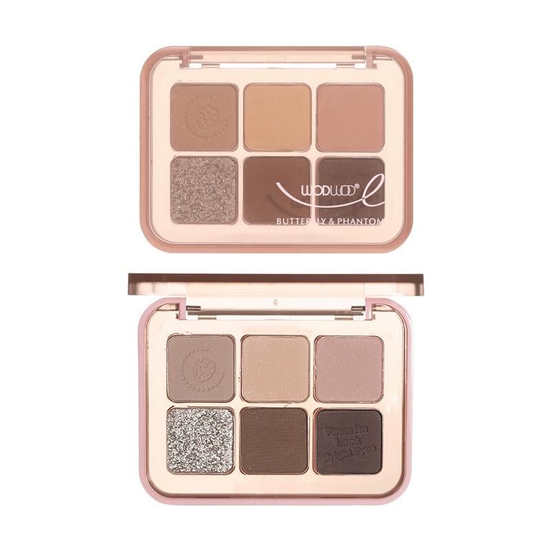 Mirage Butterfly Shadow Six-color Eyeshadow Disc Clear and Versatile Low Saturation Matte Nude Fine Flash Novice Eyeshadow Disc