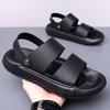 Fashion Brand New Men's Breathable Soft Soled Two On Sandals for Summer Fashion Comfortable Top Layer Cowhide Casual Leather Beach Shoes