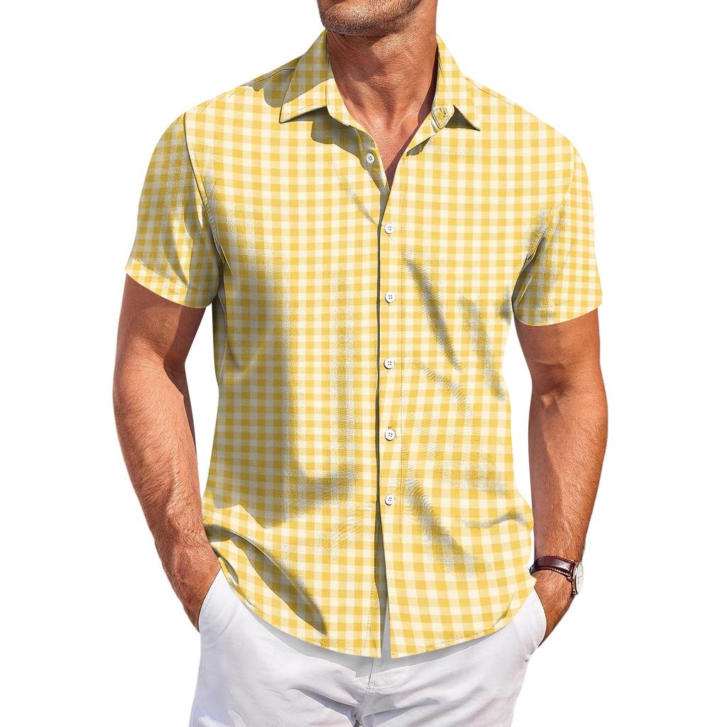 Men's Short Sleeve Casual Shirt with Festival Print, Fashion Novelty Summer Top for Parties, Vacation, Daily Wear.