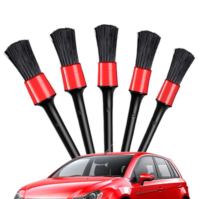 5Pcs Car Detail Brush Car Brush Soft Bristle Wheel Interior Cleaning Brush Car Fine Washing Beauty Tools