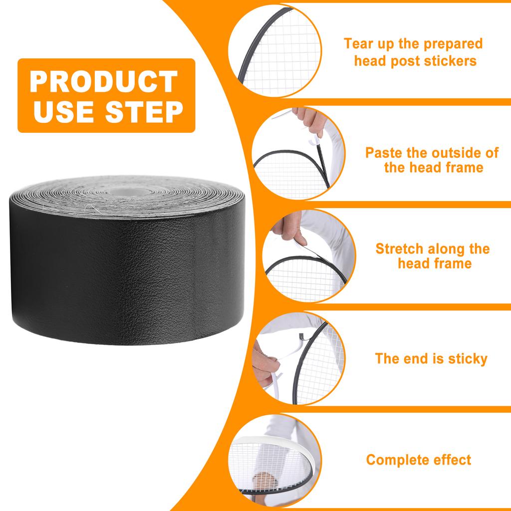 2 шт., наклейка на голову теннисной ракетки для бадминтона, защитная наклейка из искусственной кожи, 3,5 см x 5 м