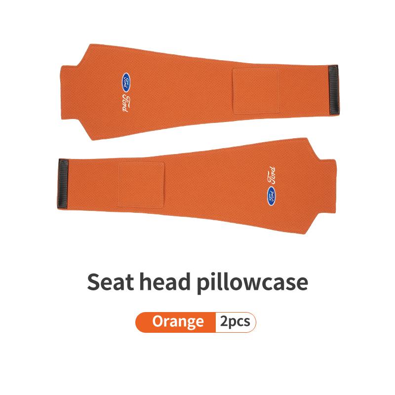FRYX3 Perforated Suede Car Headrest Pillowcase Easy Install Scratch Resistant For Ford Focus mk2 mk3 mk4 Fiesta Ranger Mondeo S-MAX