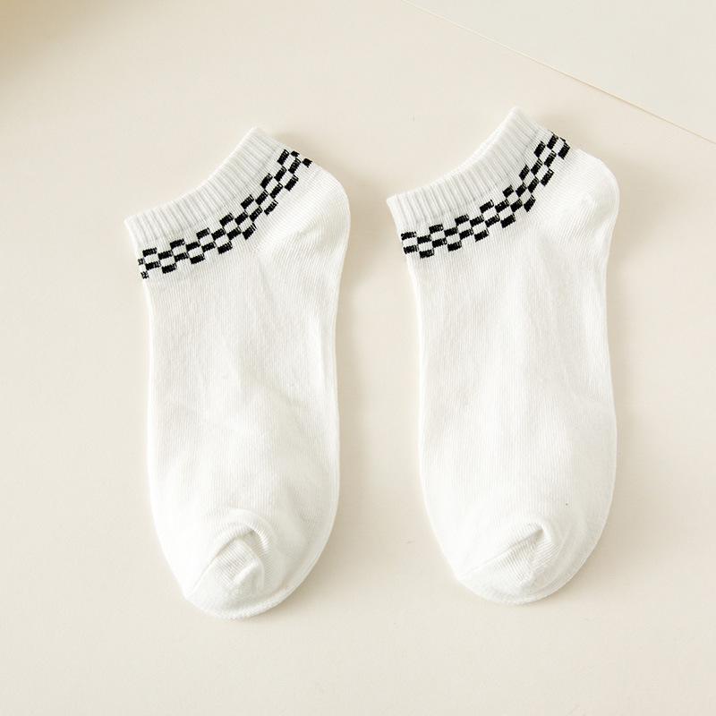 5 пар женских носков до щиколотки черного и белого цвета, удобные милые короткие носки, женские чулки и чулочно-носочные изделия