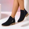 Fashion Women Suede Pointed Toe Ankle Chelsea Boots Flats Shoes 2024 Winter Fashion Walking Casual Shoes Cozy Trend Dress Mujer Zapatos