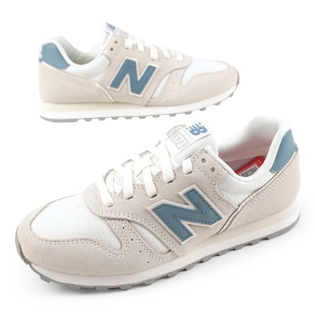 New Balance 373 WL373OJ2 B 00 oj 2 Кроссовки женские светло-серые с синим