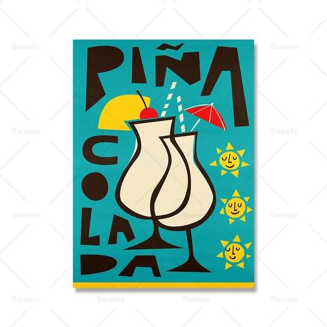 Мохито Коктейль Кухня Плакат Алкоголь Винтаж Холст Картина Гостиная Общежитие Настенная Картина