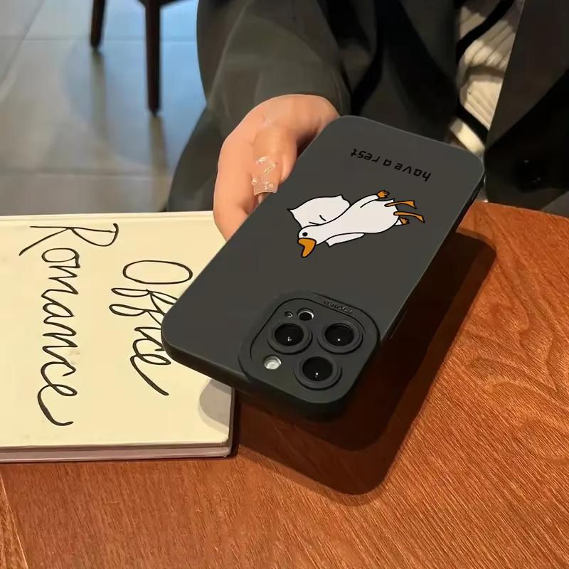 Милый мультяшный утенок Силиконовый чехол для телефона для iPhone 15 14 13 12 11 16 Pro Max XS XR X Plus SE2 12 13 Mini Ударопрочный мягкий чехол