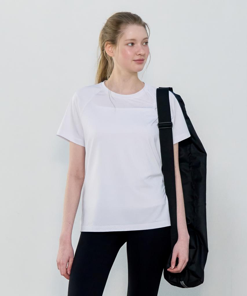 BASIC HOUSE Women'S Cool Breeze Raglan Round Short Sleeve T-Shirt White Lzts3223 (Type B)