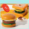 Деревянный детский набор еды с сэндвичем и бургером для интерактивной игры и обучения