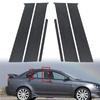 6Pcs Carbon Fiber Black Car Pillar Posts Stickers For Mitsubishi Galant 2008 2009-2017 Auto Exterior Door Window Posts Trim Kits