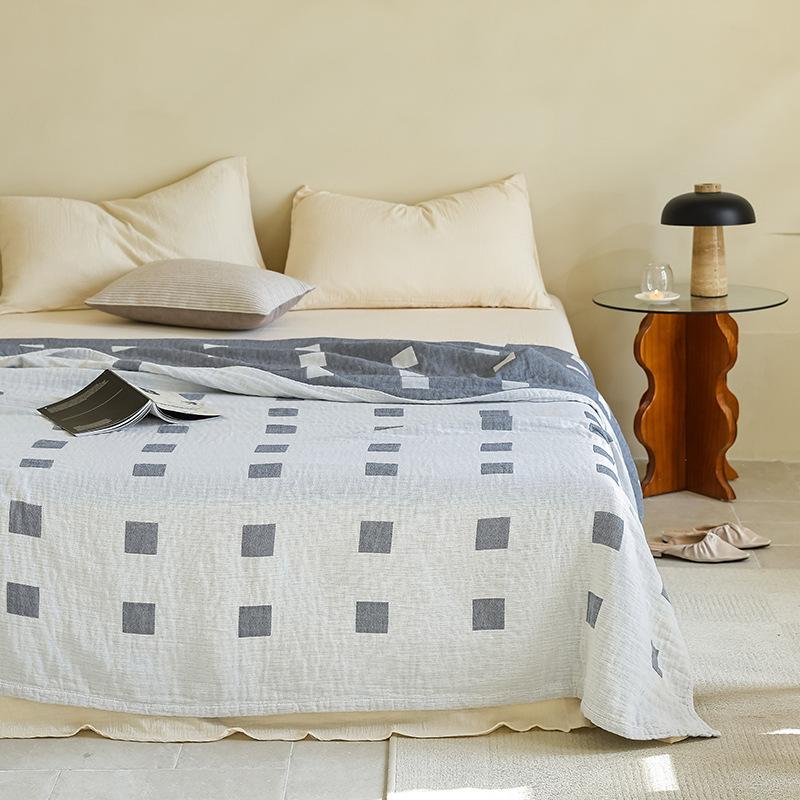 New Three-layer Gauze Towel Quilt, Double Air-conditioned Blanket, Sofa Towel, Four-season Lunch Break Blanket