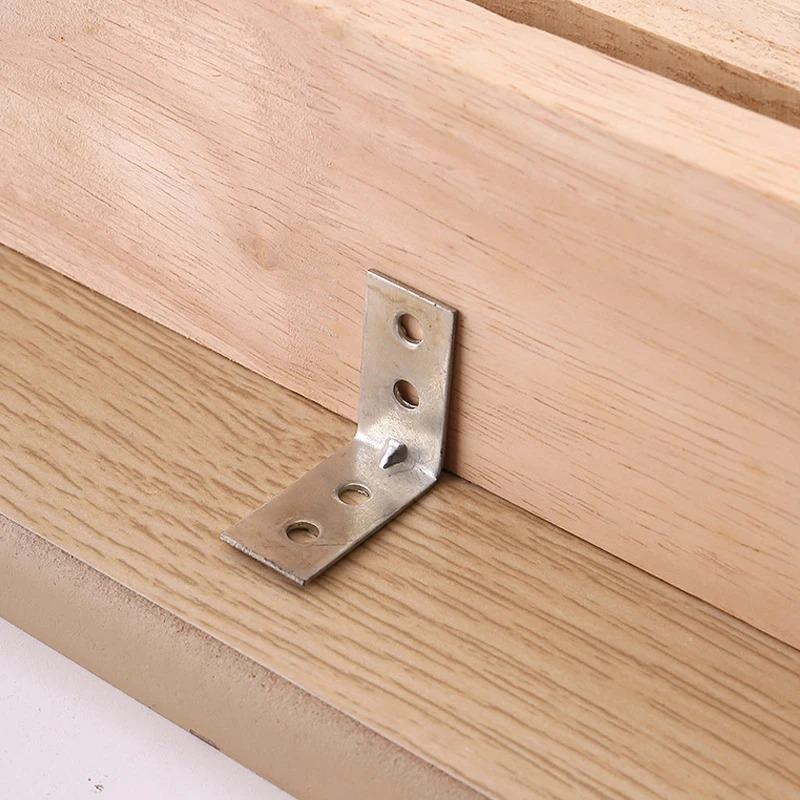 12pcs L-Shaped Metal Corner Brackets Drawer Shelf Wall Bracket Fixing Right Angle Braces Furniture Hardware