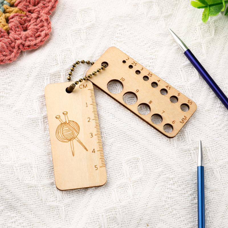 Precision Wooden Knitting and Crochet  Marker with Easy-to-Read Density Calculator