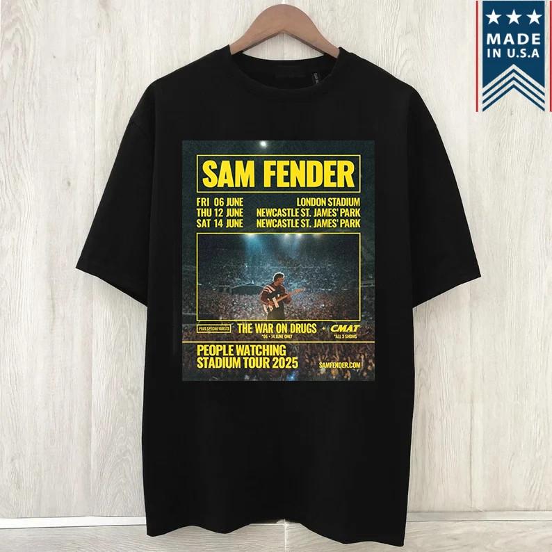 Футболка Sam Fender With The War On Drugs Tour Полный Размер S-5XL TA60 Унисекс Футболка