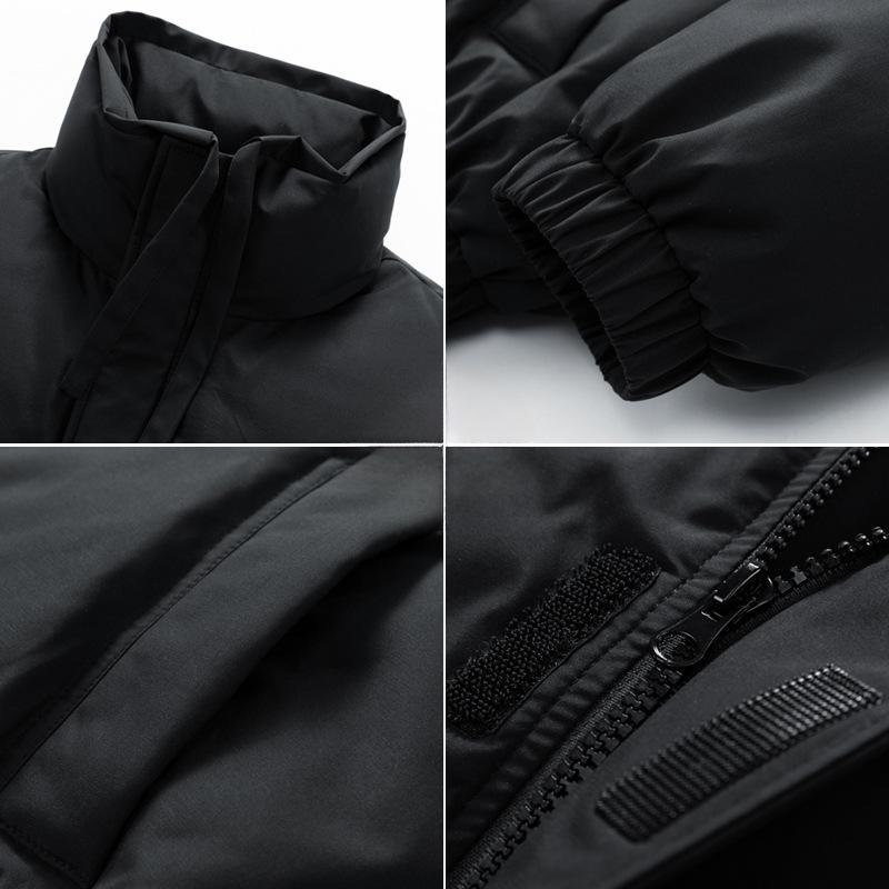 Куртка-пуховик с воротником-стойкой, мужская зимняя свободная теплая одежда для хлеба, молодежная модная универсальная повседневная куртка