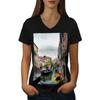 Футболка с V-образным вырезом Wellcoda Old Venice Canal Tours, итальянская футболка с графическим дизайном