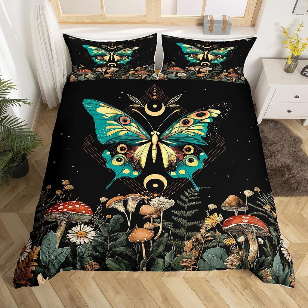 Comforter Boho Butterfly Twin Kingstar Moon Starry Sky Galaxy Bedding Set For Boy Girlcute Mushroom Daisy Flower
