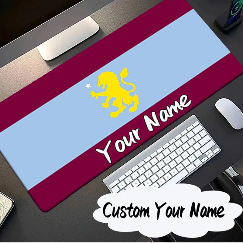 Custom Name Mouse pad Football Villa Design Mouse pad, Gaming Mouse Pad, keyboard pad, Desk Decor for computer notebook Fan Birthday Gift