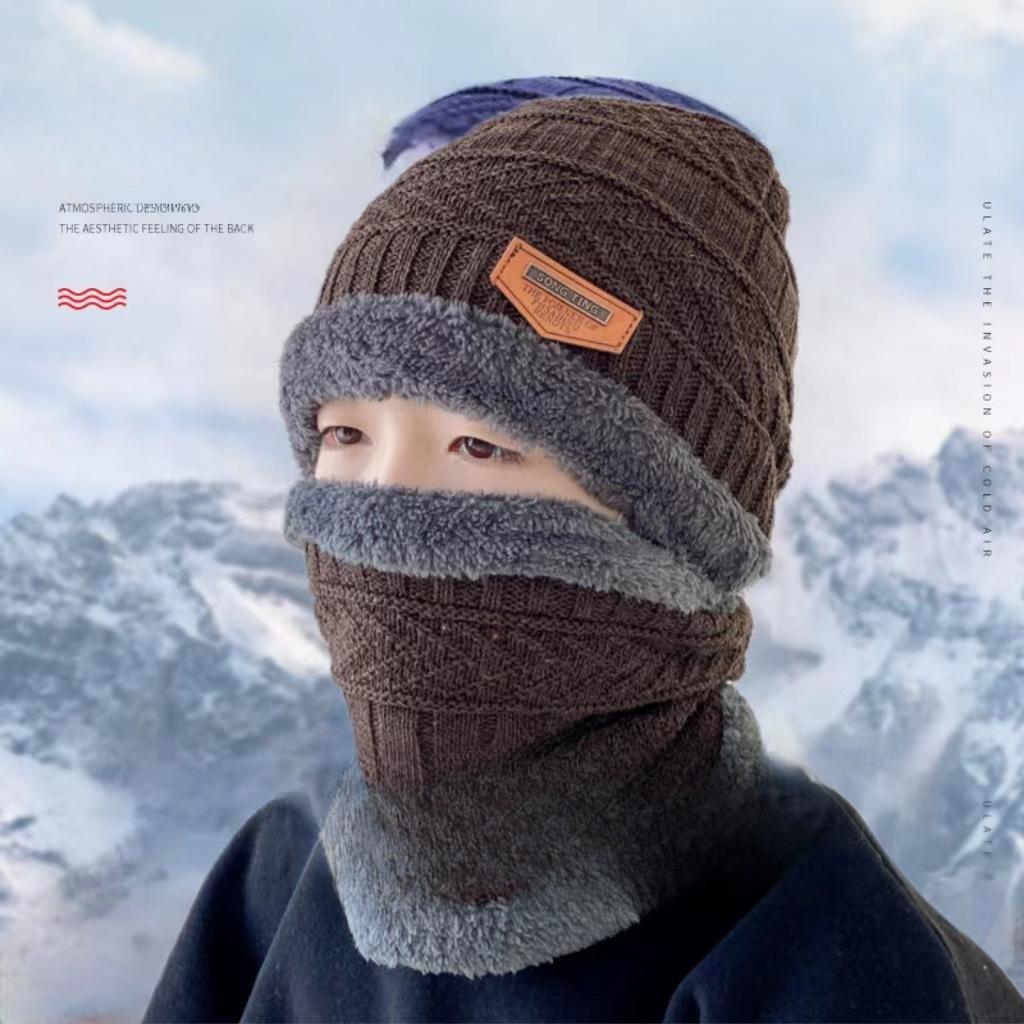 Детская шапка со стрелками, зимняя теплая вязаная шапка для мальчиков и девочек, шарф, маска с лыжным воротником, хлопковая плюс бархатная шапочка