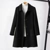 Женская куртка с двойными карманами, однобортное шерстяное пальто с лацканами, свободное теплое пальто с длинными рукавами для поездок на работу, свиданий, весна-осень-зима