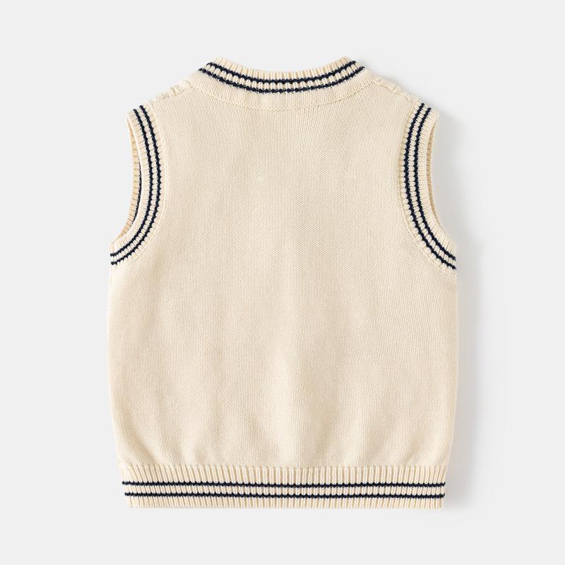 Boys Casual V-neck Knit Vest Spring Children's Fashion Sweater Vest