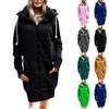 Women's Fashion Jacket Casual Solid-color Long-sleeved Cardigan Hoodie Long Coat