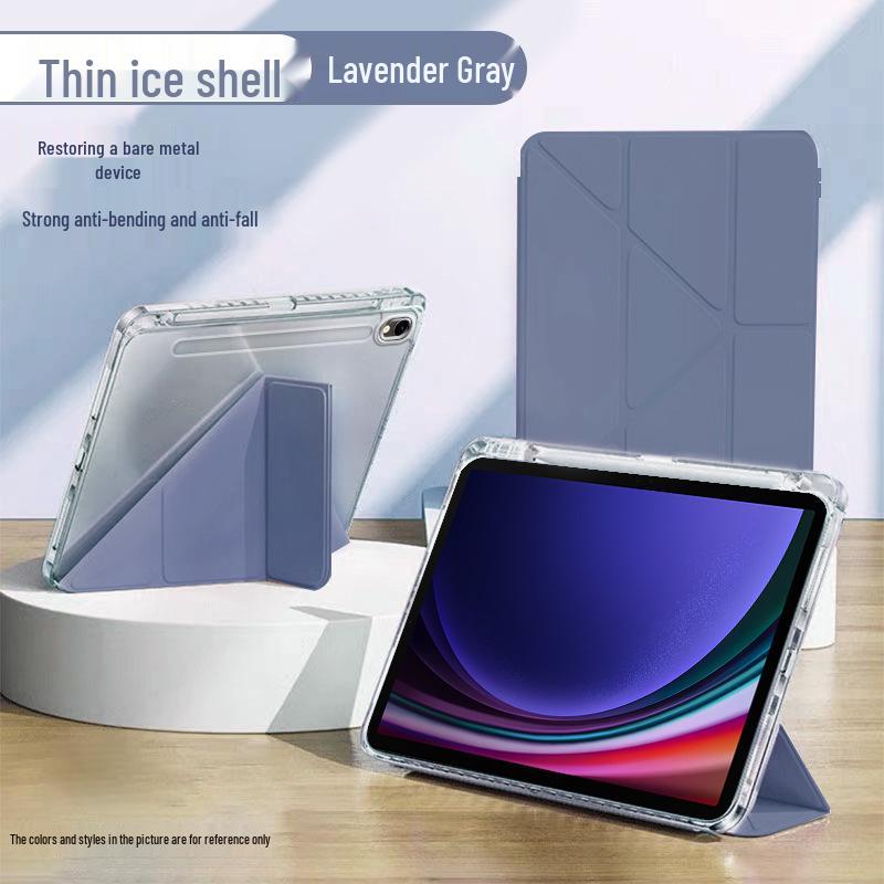 Защитный чехол для Samsung Galaxy Tab S9: 3+Y Сгиб, Прозрачный акрил, Полное покрытие