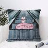 Cute Artistic Rabbit Cushion Cover Anti-dustmite Pillowcase Invisible Zipper Silky Short Plush Sofa Cushion Cover