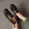 Fashion New Spring Sheep Leather Woman Shoes Round Toe Women Pumps Shoes for Women Chunky Heel Loafers Fashion Retro Casual Shoes