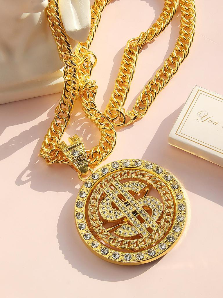 Her Lab Ювелирные изделия| Изысканное бриллиантовое колье, кубинское колье с вращающимися деньгами, упаковка шкатулки для драгоценностей.