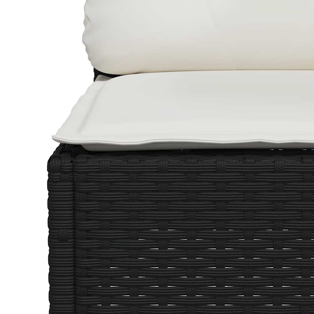 vidaXL 8 Piece Garden Sofa Set with Cushions Black Poly Rattan
