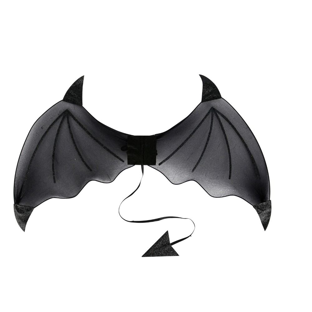 3Pcs/Set Bat Wings with Tail Halloween Cosplay Props Funny Demon Wings Set Role Play