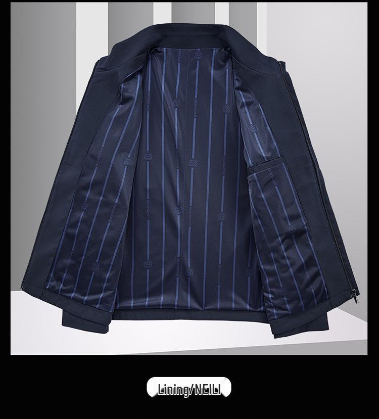Модная мужская осенняя куртка в стиле business casual с воротником-стойкой 2022: Свободная рабочая одежда для папы среднего возраста