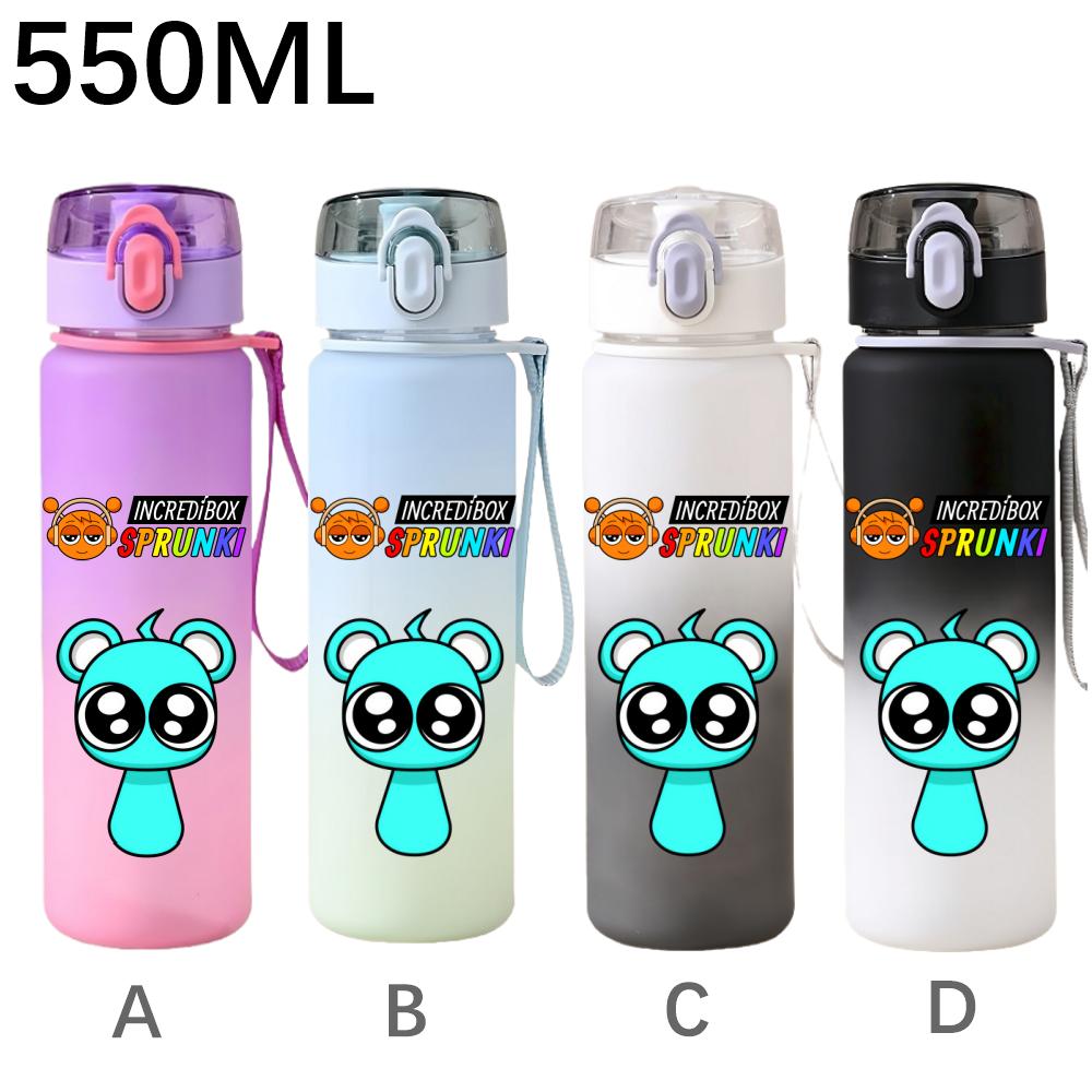 High Quality 550ml Game Sprunki Gradient Sports Water Bottle Cartoon Leak-proof Portable Drinking Bottles Outdoors Sports Fitness Water Cup