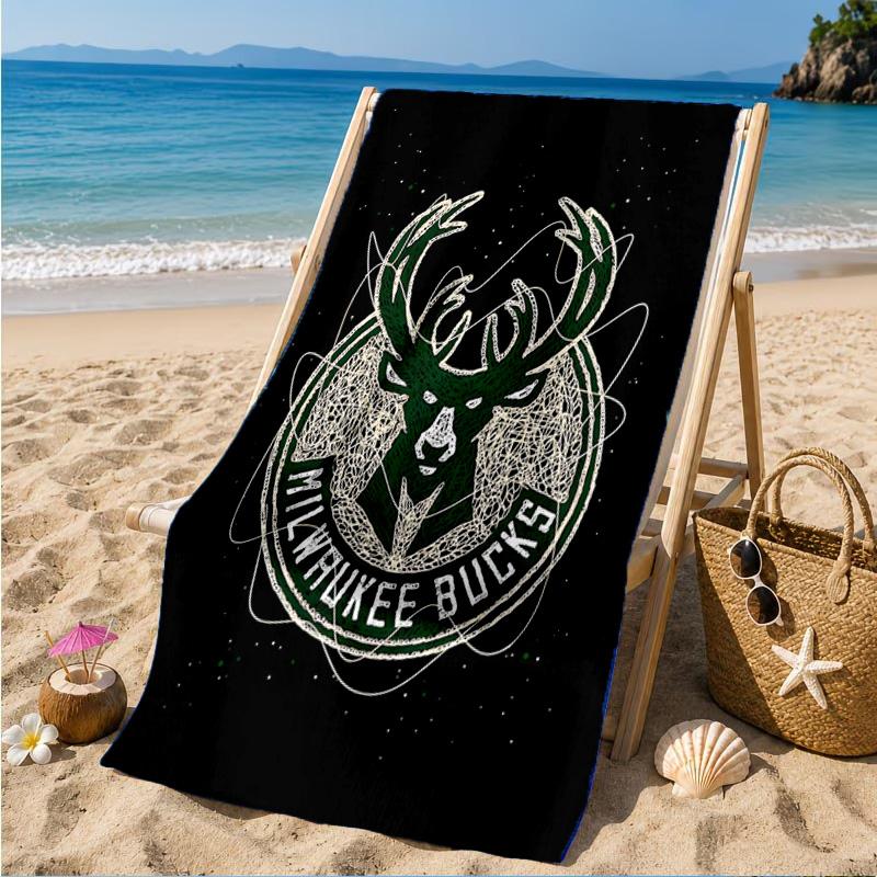 Bucks Team Logo Beach Towel, Microfiber Beach Towel, Perfect For Pool, Beach, Travel, Home Decor Beach Party Fan gifts