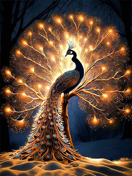 Вышивка крестом «сделай сам», алмазная живопись, мозаика, золотой снег, павлин, птица, полная квадратная/круглая вышивка, фантазия, животное, цветок, кристалл