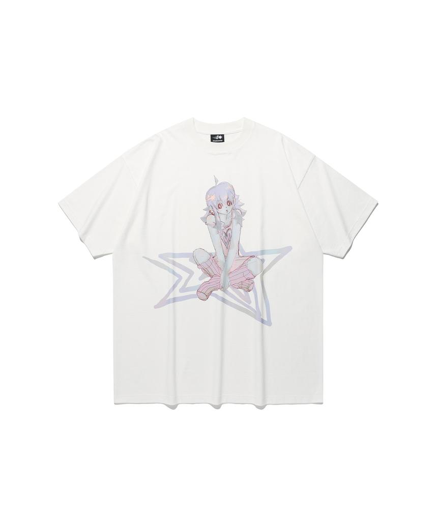 NICEGHOSTCLUB Star Girl Big Big Tee_White(Ng2Gmut522A)