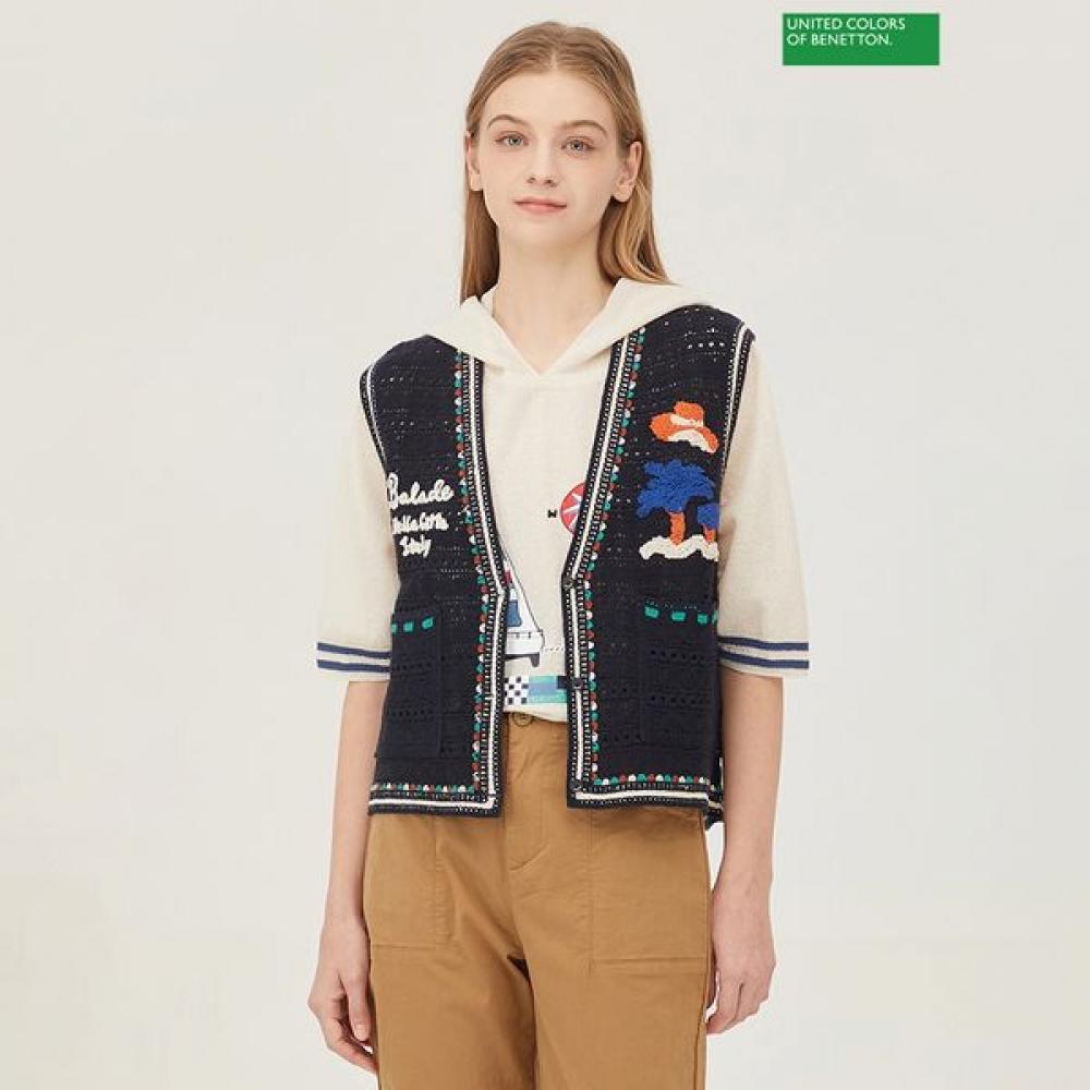 Benetton Жилет Benetton с кружевной вышивкой Bajpb5531