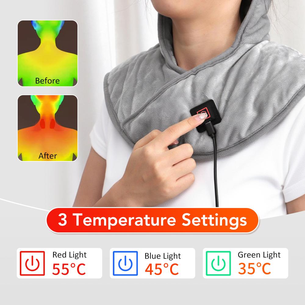 Electric Heating Shoulder Neck Pad Cervical Wrap 3 Gears Thermal Compress Shawl Household Warm Back Shoulder Body Blanket