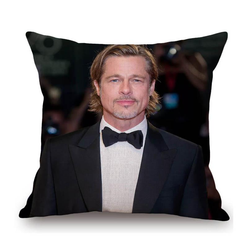 Sexy Handsome Super Star Brad Pitt Muscle Man Fans Gift Cotton Linen Sofa Throw Pillow Case Home Decoration Art Cushion Cover