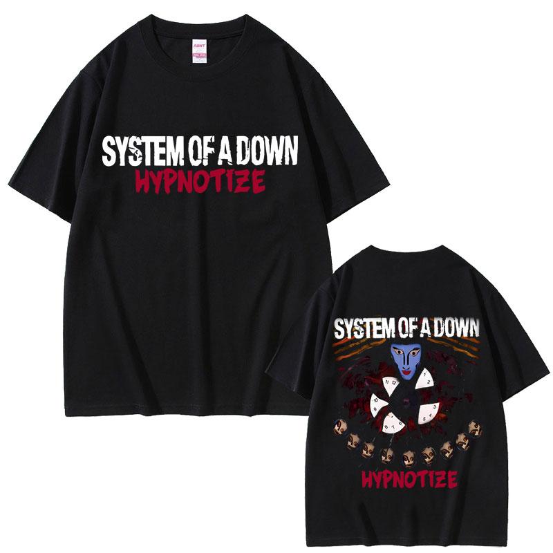 2025 Лето System of A Down Hypnotize Графические Футболки Мужские Женские Альтернативный Метал Музыка Мужские 90-е Винтаж Рок-группа Футболка
