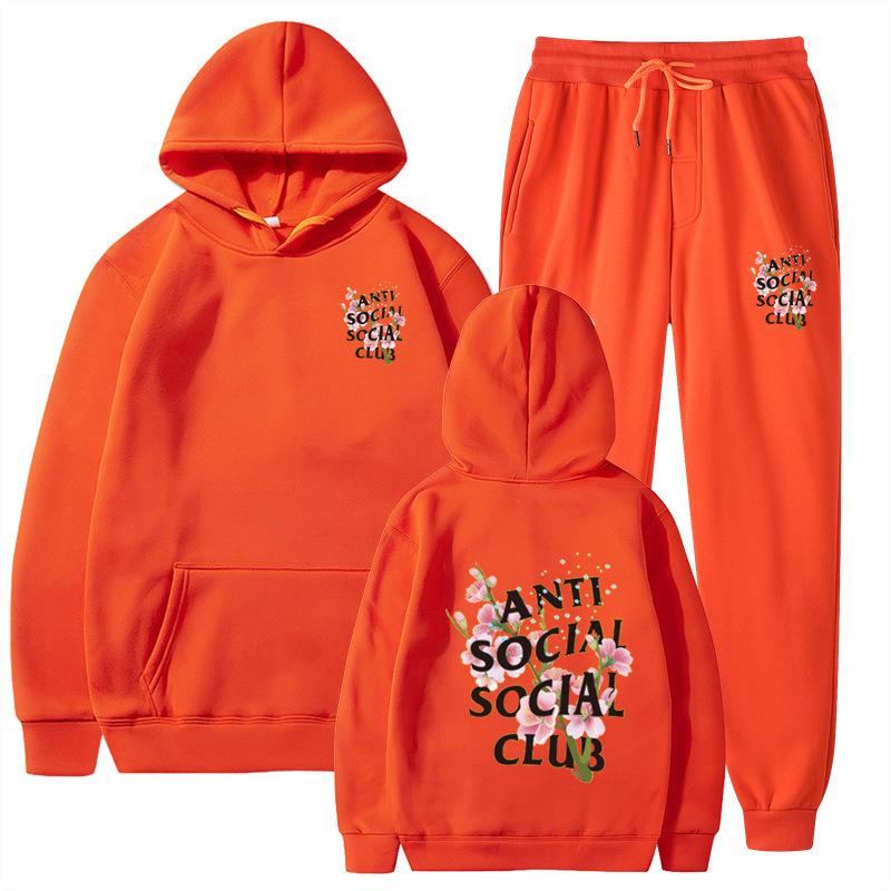 Брючные костюмы Толстовка с капюшоном Унисекс Костюм Мужской Женский Удобный Мягкий