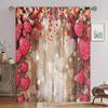 2pcs European Style Retro 3D Printed Translucent Curtains Multi-scene Polyester Rod Pocket Decorative Curtains For Living Room