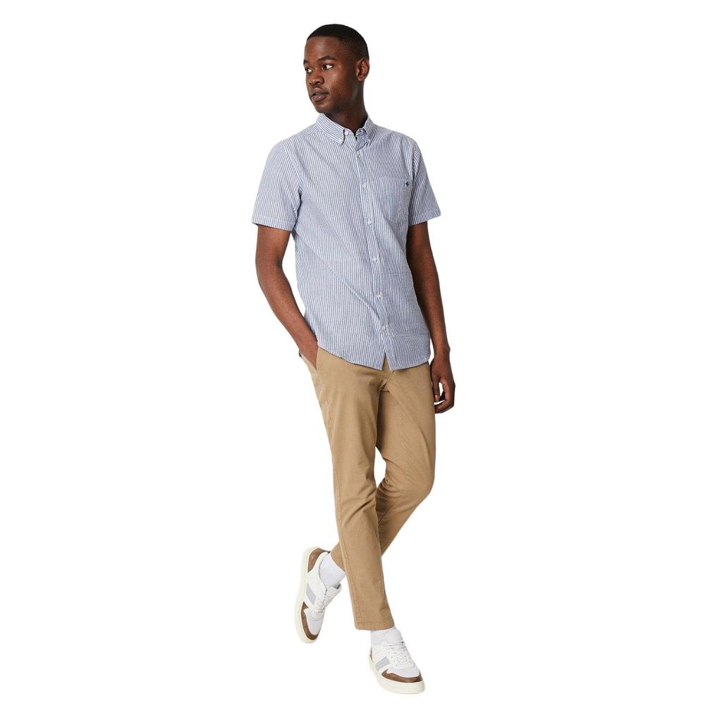 Maine Men's Stripe Seersucker Short-Sleeved Shirt