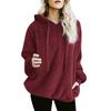 Winter Solid Thick Warm Long Color Women Hoodies Sleeve Zipper Hooded Sweatshirt