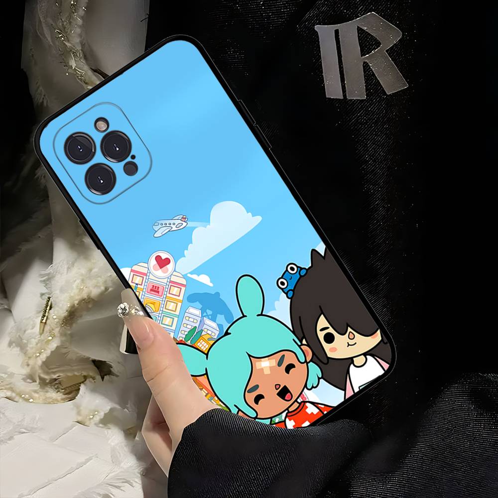 Toca Boca Toca Life World Phone Case For IPhone 17 16 15 14 13 12 11 Pro Max Plus Mini Soft Black Cover