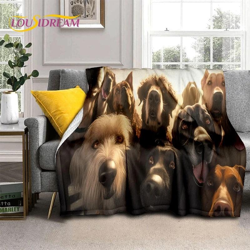 Милая собака Самоед, Чихуахуа, Хаски, Коки Мультяшное Мягкое Фланелевое Одеяло для Кроватей Спальни Дивана Пикника, Плед для Отдыха на Открытом Воздухе