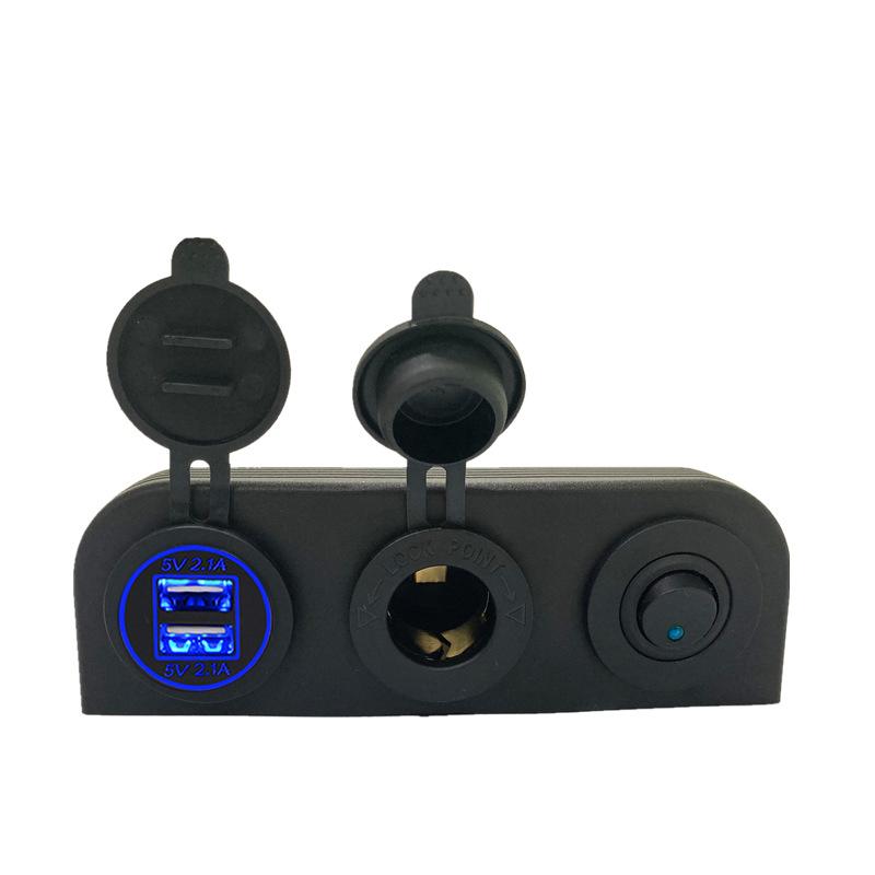 3 в 1 Тип палатки Розетка с двумя USB-портами для автомобильного зарядного устройства Комбинация кнопок переключателя для лодок-кемперов-прицепов