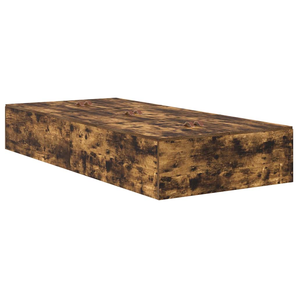 Storage Bed Frame Smoked Oak 70 x 190 cm