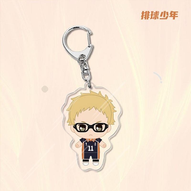 Anime Games Volleyball Boy Acrylic Keychain Metal Ring Car Bag Key Decoration Accessory Gift Anime Gifts Pendant